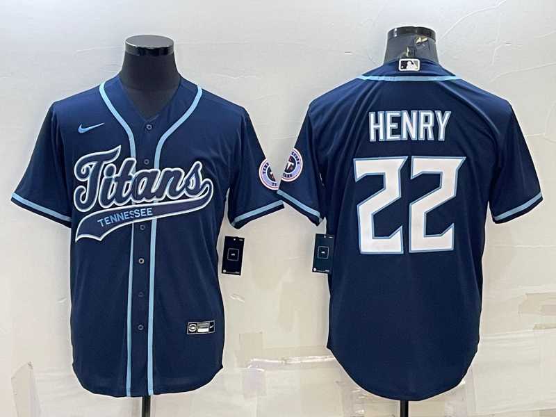Men's Tennessee Titans #22 Derrick Henry Navy With Patch Cool Base Stitched Baseball Jersey,We sell and wholesale Men's Tennessee Titans #22 Derrick Henry Navy With Patch Cool Base Stitched Baseball Jersey on line form chian!